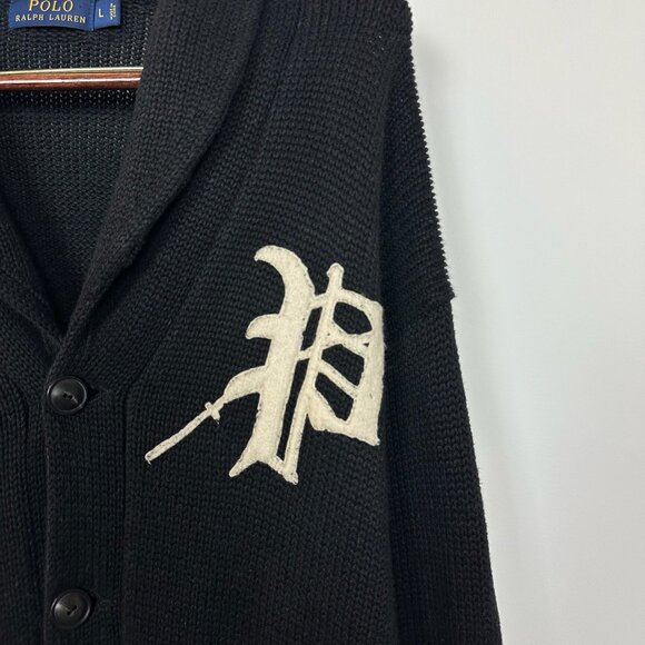 Polo Ralph Lauren P Wing Shawl Neck Cardigan Sweater Rowing Club Large - Picture 7 of 12
